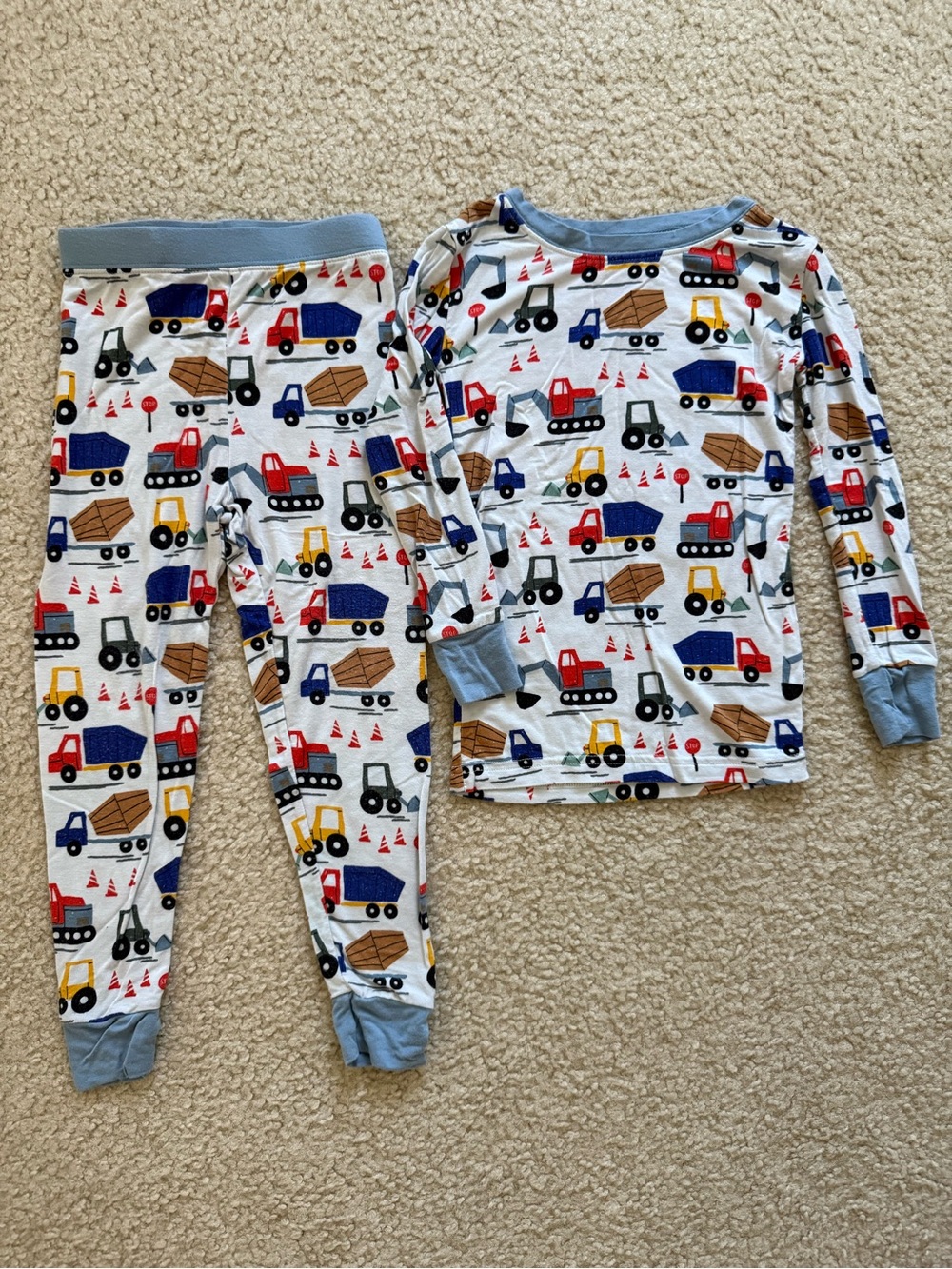 Little Sleepies 3T Construction Trucks 2 Piece PJ Set Long Sleeve